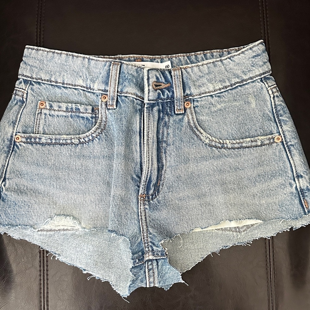 Garage Light Blue Distressed Jean Shorts- size 00, 23